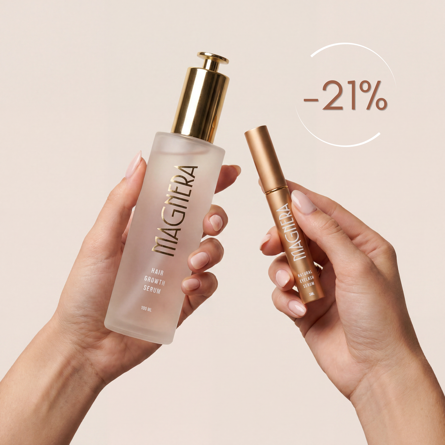 Hair Growth Serum 100ml + Natural Eyelash Growth Serum 3ml